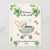 Birth announcement baby clover 招待状 (正面/裏面)