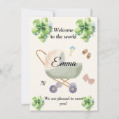 Birth announcement baby clover 招待状 (正面)