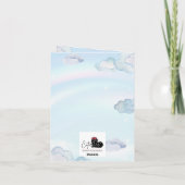 Birth announcement card boy - Elephant on cloud 案内状 (裏面)