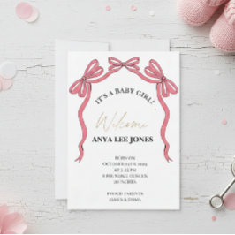 Birth announcement card for a baby Newborn  招待状