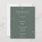 Birth Announcement Card Little Bird In The Snow ノートカード (裏面)