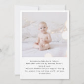 Birth Announcement Card | Welcome Baby Photo Colla 案内状 (裏面)