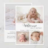 Birth Announcement Card | Welcome Baby Photo Colla 案内状 (正面/裏面)