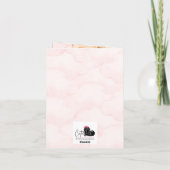 Birth Announcement Girl - Cute Elephant On Earth 案内状 (裏面)