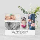Birth Announcement Minimal Photo Collage 案内状 (スタンド正面)