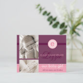 BIRTH ANNOUNCEMENT :: monogram2 - girl 案内ポストカード (スタンド正面)