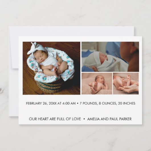 Birth Announcement | Multi Photo Collage (裏面)