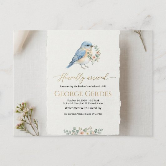 Birth Announcement Postcard 案内ポストカード (正面)