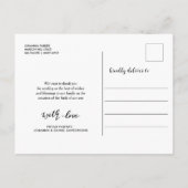 Birth Announcement Thank You Modern Three Photo 案内ポストカード (裏面)