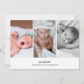 Birth Announcement Welcome Script Newborn Photo 案内状 (裏面)