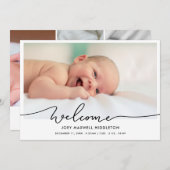 Birth Announcement Welcome Script Newborn Photo 案内状 (正面/裏面)