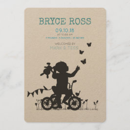 BIRTH ANNOUNCEMENTS Boy with bike 案内状
