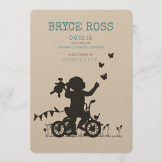 BIRTH ANNOUNCEMENTS Boy with bike 案内状