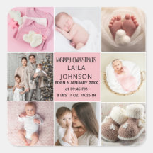  Birth Announcment Personalize 8 Photo christmas