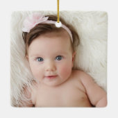  Birth Announcment Personalize 8 Photo christmas セラミックオーナメント (裏面)