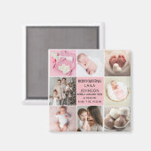  Birth Announcment Personalize 8 Photo christmas マグネット (正面/裏面)