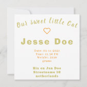 Birth Boy and Girl card, little cat (裏面)