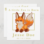 Birth Boy and Girl card, little Fox (正面/裏面)