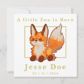 Birth Boy and Girl card, little Fox (正面)