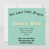 Birth Boy Card Cute Dragon  (裏面)