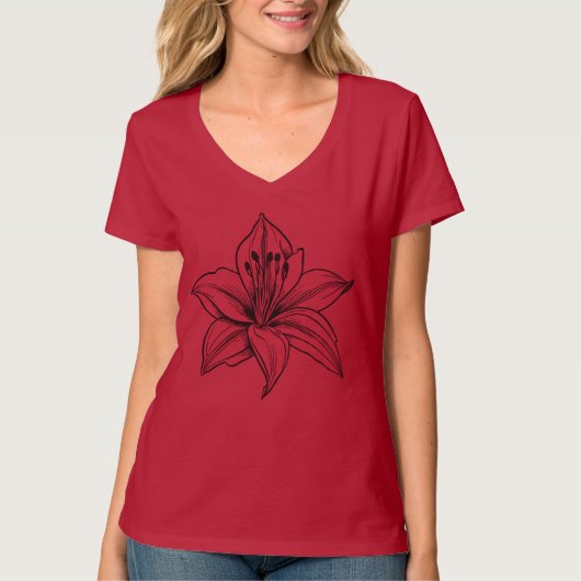 Birth Flower Botanical Design Tシャツ (正面)