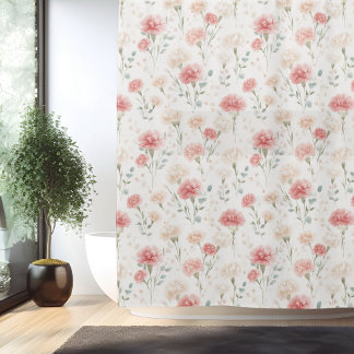 Birth Flower Jan Carnation Shower Curtain シャワーカーテン