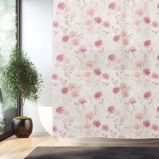 Birth Flower Jan Carnation Shower Curtain シャワーカーテン