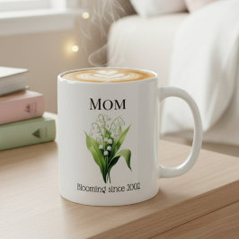 Birth Flower Lily of the Valley for Mom with Year コーヒーマグカップ