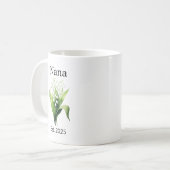 Birth Flower Lily of the Valley for Nana with Year コーヒーマグカップ (正面左)