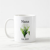 Birth Flower Lily of the Valley for Nana with Year コーヒーマグカップ (左)