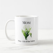 Birth Flower Lily of the Valley Mom コーヒーマグカップ (左)