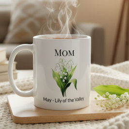 Birth Flower Lily of the Valley Mom コーヒーマグカップ