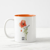 Birth Flower Month August Poppy Name  ツートーンマグカップ (左)