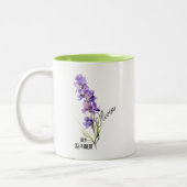Birth Flower Month July Delphinium Name ツートーンマグカップ (左)
