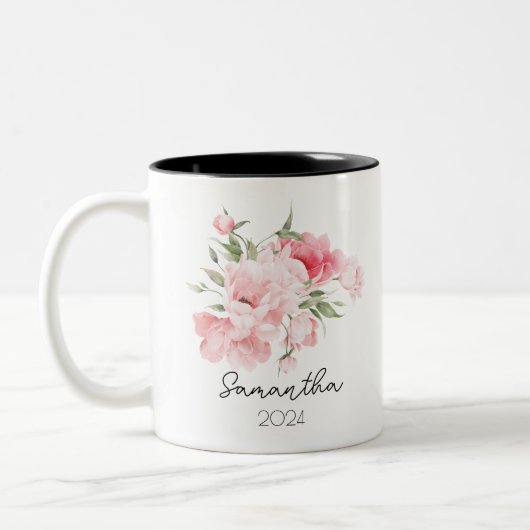 Birth Flower Mug Cup ツートーンマグカップ (左)