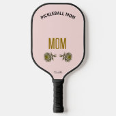 Birth Flower Personalized Pickleball Mom Name Gift ピックルボールラケット (正面)