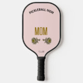 Birth Flower Personalized Pickleball Mom Name Gift ピックルボールラケット (裏面)