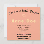 Birth Girl, Card Cute Dragon  (裏面)