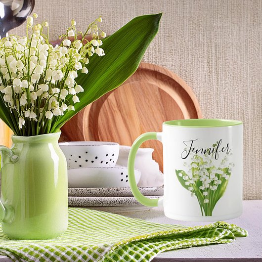 Birth month flower -May personalized mug マグカップ