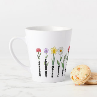 Birth Month Flowers: A Year of Blooms カフェラテマグ