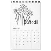 Birth Month Flowers Calendar カレンダー (3月 2027)