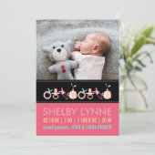 Birth Nouncements for a Baby Girl 案内状 (スタンド正面)