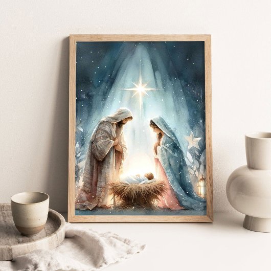 Birth of Jesus Art, Nativity Painting, Star of Bet ポスター