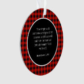 Birth of Jesus Red Gingham Acrylic Ornament オーナメント (正面)