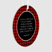 Birth of Jesus Red Gingham Acrylic Ornament オーナメント (正面)