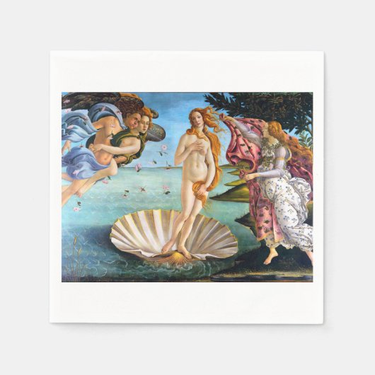 Birth Of Venus Sandro Botticelli Restored Version スタンダードカクテルナプキン (正面)