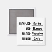 BIRTH PLACE EARTH FREEDOM & LOVE MAGNET マグネット (正面/裏面)