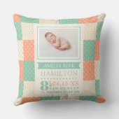 Birth Stats Photo Baby クッション (裏面)