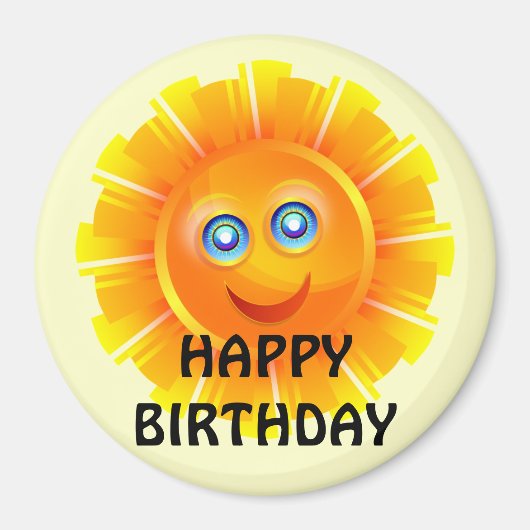BIRTHDAY: サンシャイン 誕生日ステッカー マグネット (正面)
