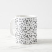 Birthday 100 Black/White Random Number Pattern コーヒーマグカップ (正面左)